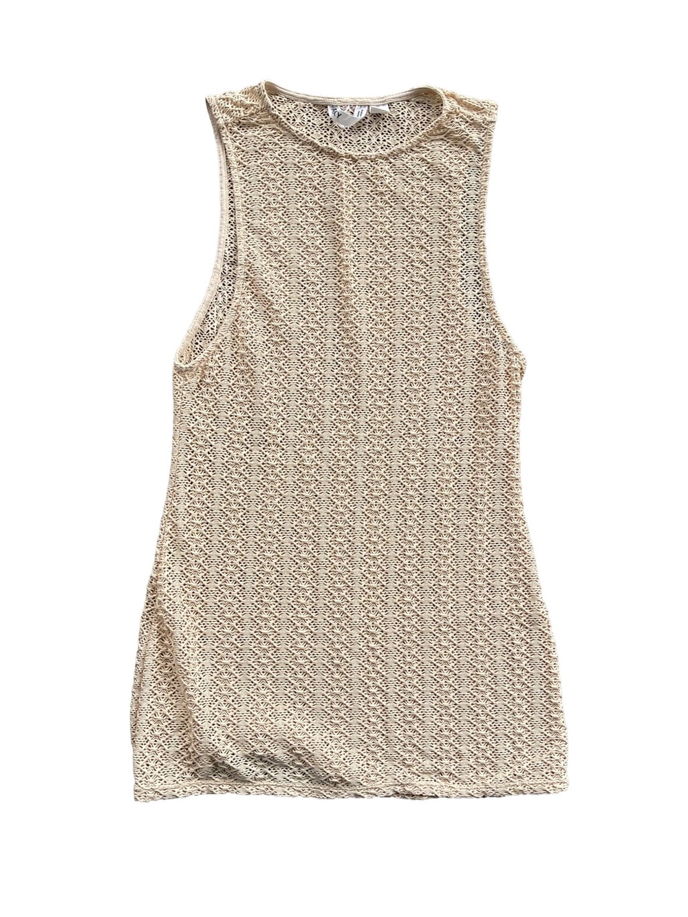 Roxy Crochet Swim Coverup Tank in Beige